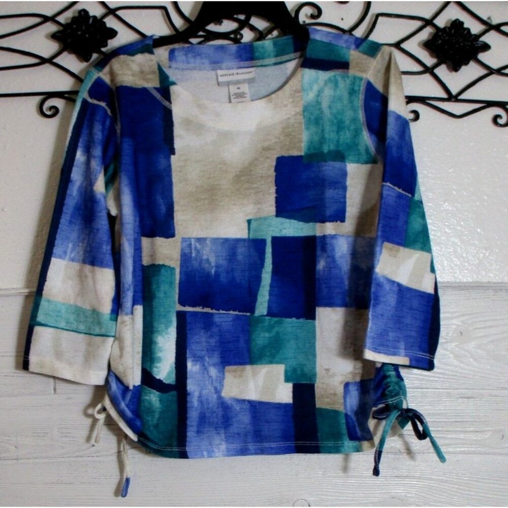 Alfred Dunner Women's Knit Top Size PS Long Sleeve Multicolored Round Neck